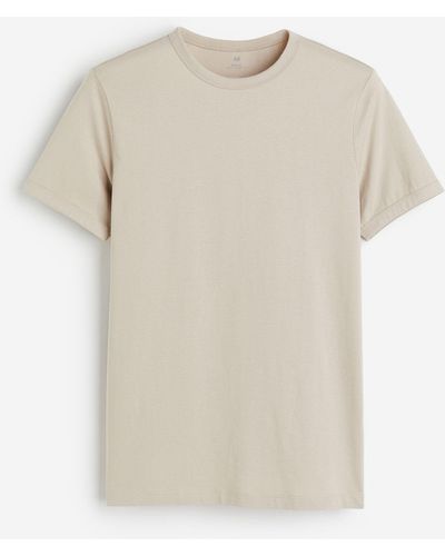 H&M Baumwoll-T-Shirt in Slim Fit - Weiß
