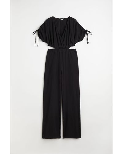 H&M Jumpsuit im Wickelschnitt - Schwarz