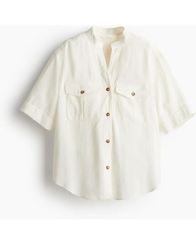 H&M Utility-Bluse aus Modalmix - Weiß