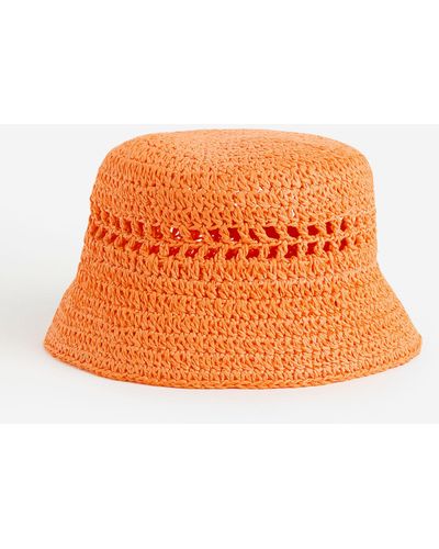 H&M Bucket Hat aus Stroh - Orange