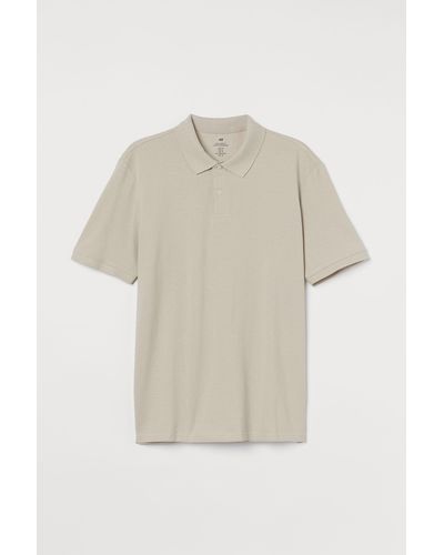 H&M Katoenen Poloshirt - Naturel