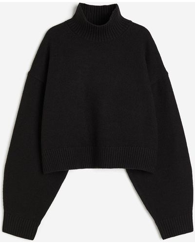 H&M Oversized Pullover mit Turtleneck - Schwarz