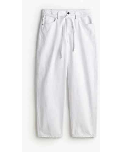 H&M Super Baggy Low Jeans - Weiß