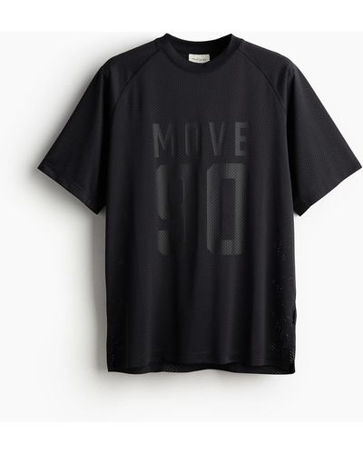 H&M DryMoveTM Sport-T-Shirt aus Mesh - Schwarz