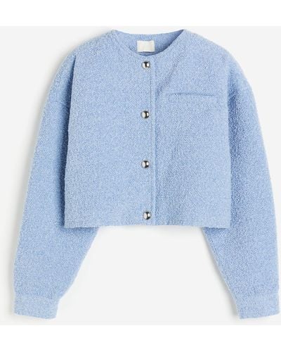 H&M Oversized Jacke mit Knopfleiste - Blau