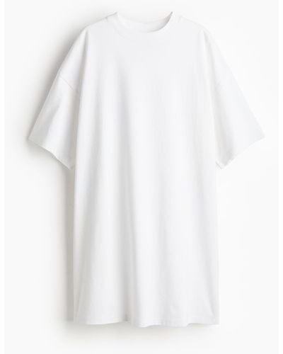 H&M Oversized T-Shirt-Kleid - Weiß