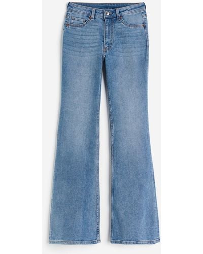 H&M Flared High Jeans - Bleu