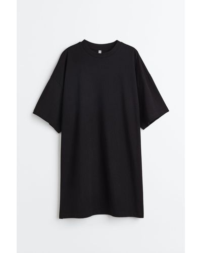 H&M Oversized T-Shirt-Kleid - Schwarz