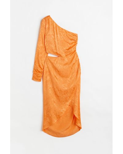 H&M One-Shoulder-Kleid mit Cut-out - Orange