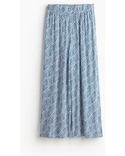 H&M Cropped Pull-on Broek - Blauw