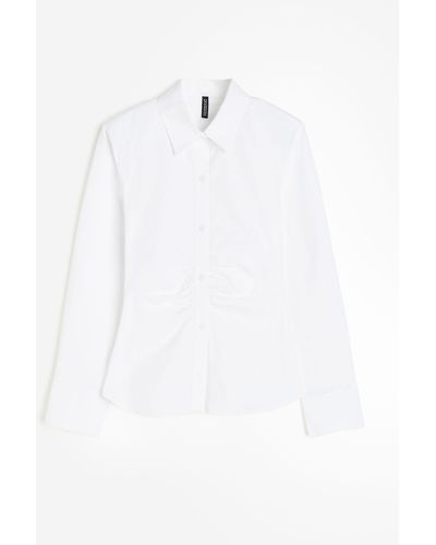 H&M Bluse mit Schulterpolstern - Weiß