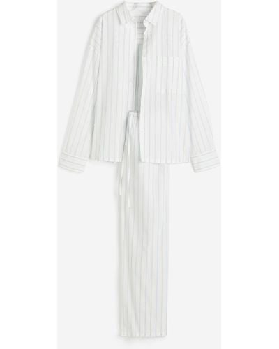 H&M Zweiteiliger Pyjama - Weiß