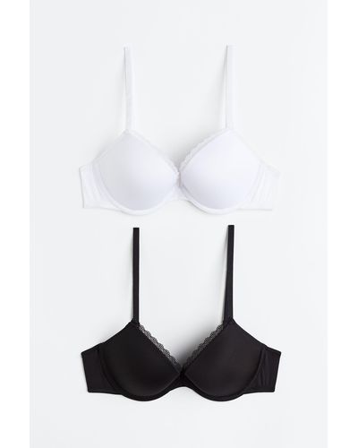 H&M 2er-Pack Push-up-BH aus Micro - Schwarz