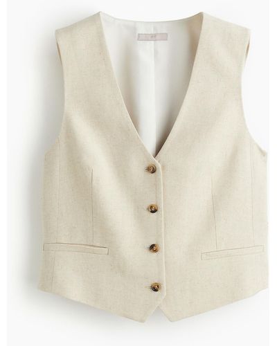 H&M Linen-blend waistcoat - Weiß