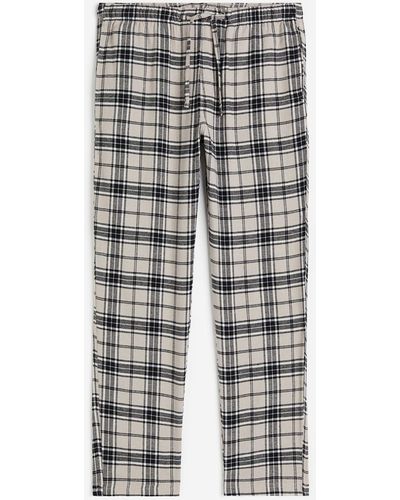 H&M Pyjamabroek Van Flanel - Grijs