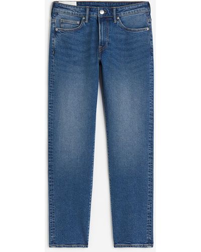 H&M Straight Regular Jeans - Bleu