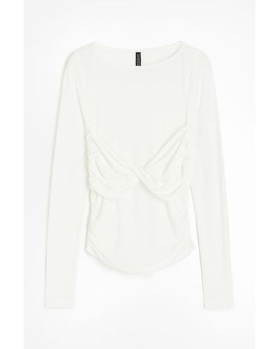 H&M Shirt mit Twist-Detail - Weiß