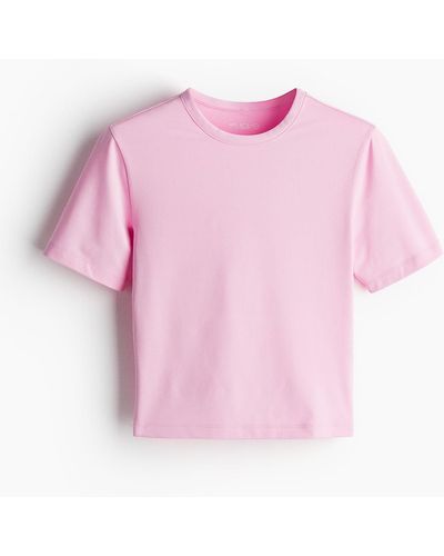 H&M DryMoveTM Kurzes Sportshirt - Pink