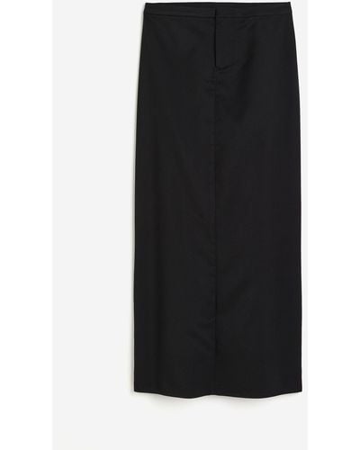 H&M Jupe de tailleur maxi en twill - Noir
