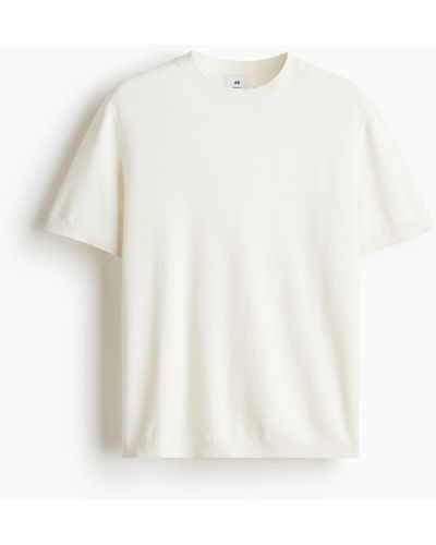 H&M Pikee-T-Shirt in Regular Fit - Weiß
