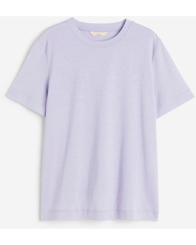 H&M T-shirt en soie mélangée - Violet