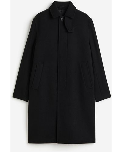 H&M Carcoat Van Wolmix - Zwart