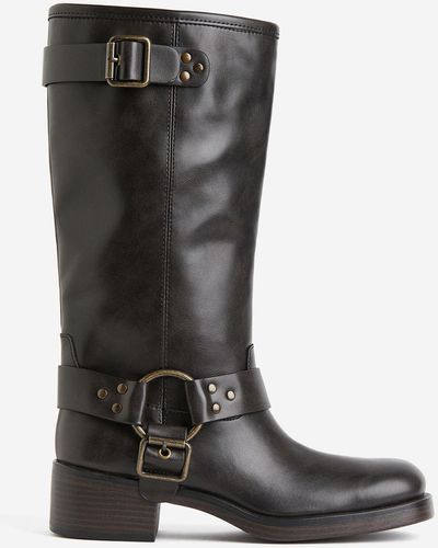 H&M Bikerboots - Schwarz