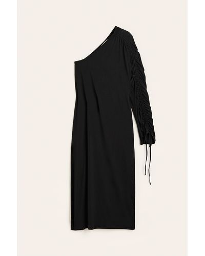 H&M Oversized One-Shoulder-Kleid - Schwarz