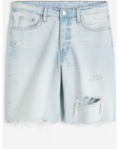 H&M Baggy Low Denim Shorts - Blau