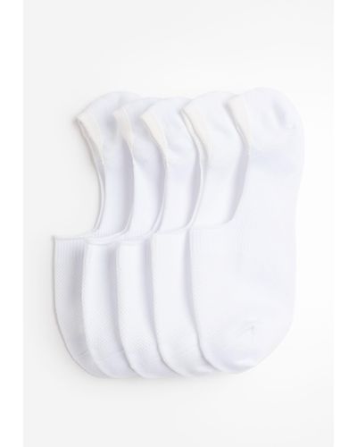 H&M Lot de 5 paires de chaussettes invisibles DryMove - Blanc