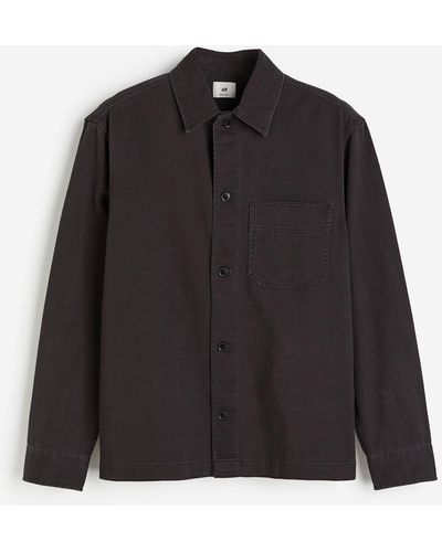 H&M Veste-chemise Regular Fit en twill - Noir