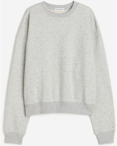 H&M Crystal Allover Crew - Wit