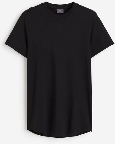 H&M Langes T-Shirt in Regular Fit - Schwarz