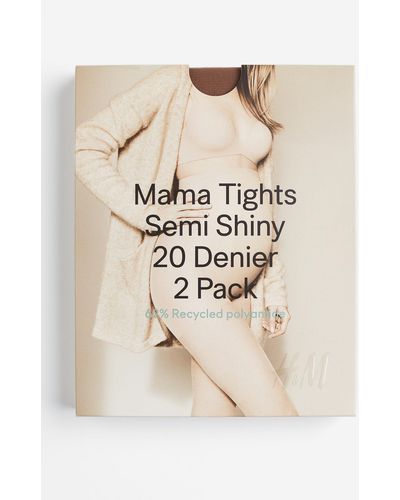 H&M MAMA 2-Pack Strumpfhosen 20den - Natur