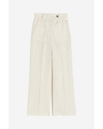 H&M Pantalon de tailleur en lin - Blanc