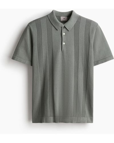H&M Poloshirt aus Pima-Baumwolle in Regular Fit - Grau