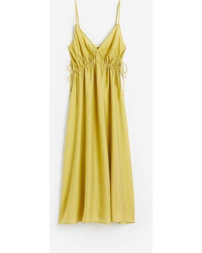 H&M Kleid mit Tunnelzug-Details - Gelb