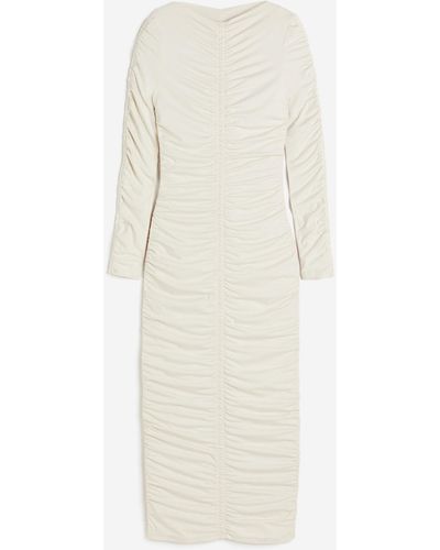 H&M Drapiertes Bodycon-Kleid - Weiß