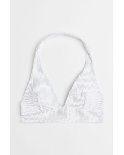 H&M Wattiertes Bikinitop - Weiß