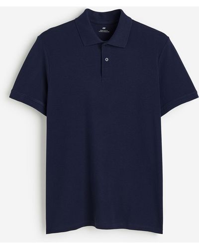 H&M Polo Regular Fit en piqué - Bleu