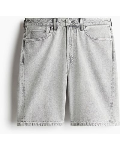 H&M Relaxed Denim Shorts - Grau