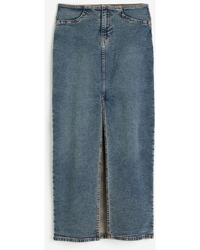 H&M Denim Rok Met Split - Blauw