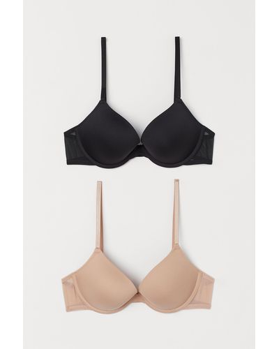 H&M 2er-Pack Push-up-BHs aus Micro - Mehrfarbig