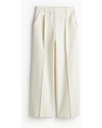 H&M Pantalon en lin mélangé - Blanc