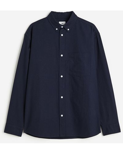 H&M Oxfordhemd Relaxed Fit - Blau