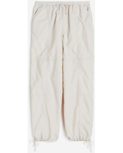 H&M Pantalon parachute en nylon - Blanc