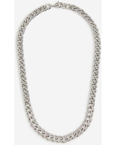 H&M Halskette mit dekorativen Strasssteinen - Weiß