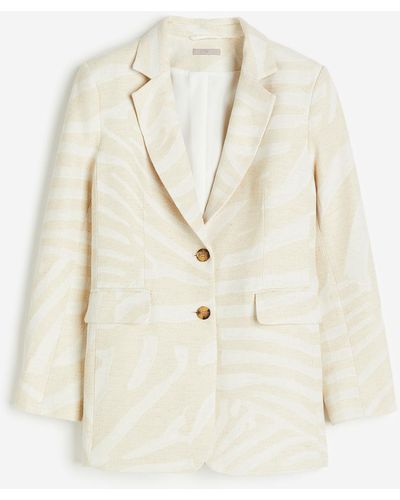 H&M Blazer en tissu texturé - Neutre