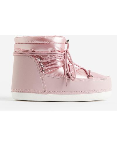 H&M Zuri Metallic Ankle Boots - Pink