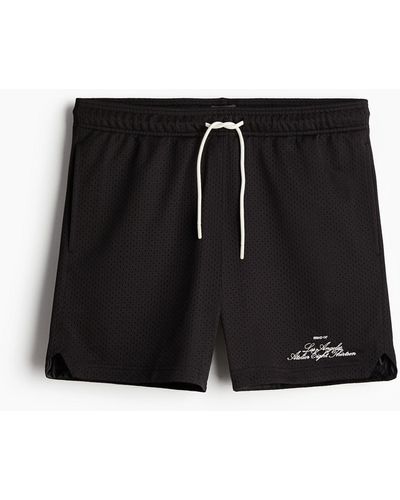 H&M Mesh-Shorts in Regular Fit - Schwarz